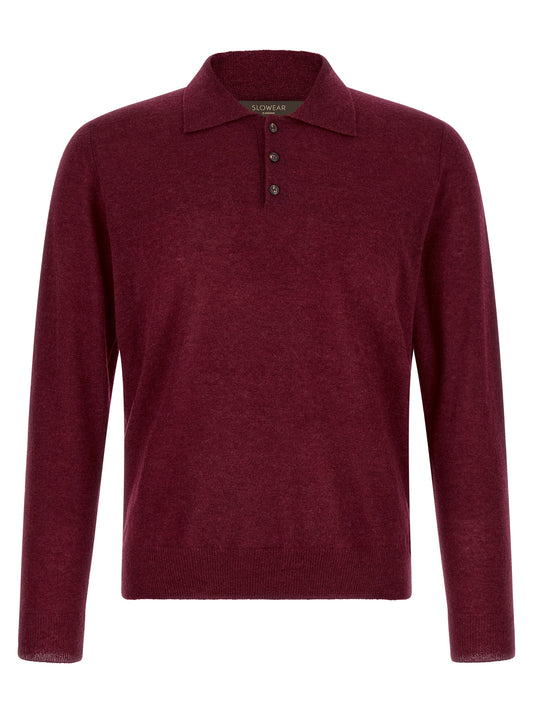 Polo Shirt by ZANONE for men in cashmere & polyamide bordeaux & burgundy showcases a enviable silhouette, featuring a refined and for a enviable finish.