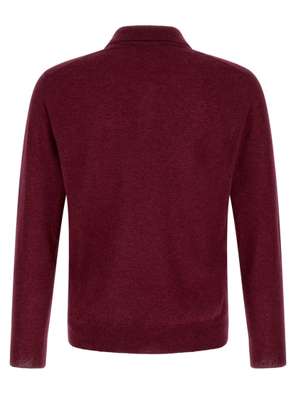ZANONE Bordeaux Cashmere Polo Shirt