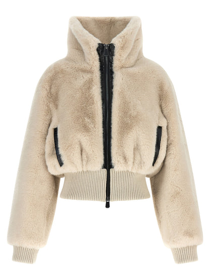 PINKO Beige Polyester Full-Length Jacket