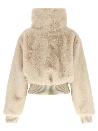 PINKO Beige Polyester Full-Length Jacket