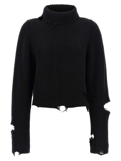 Haikure Black Merino Wool Cardigan