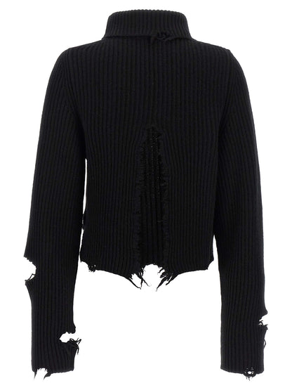 Haikure Black Merino Wool Cardigan