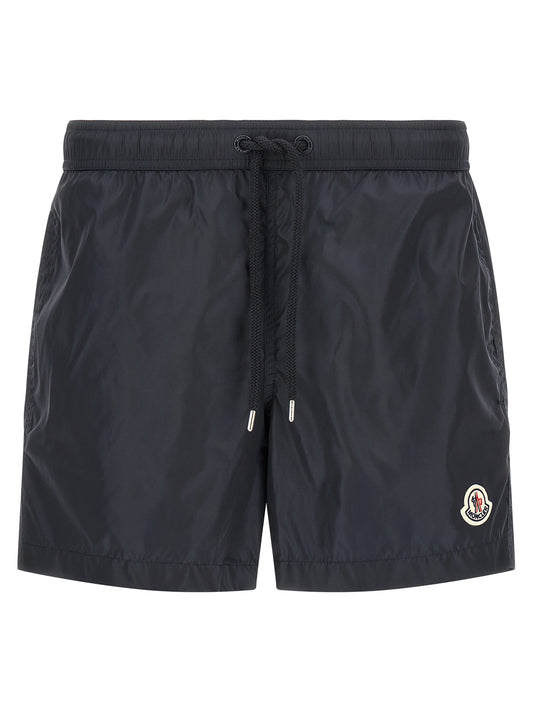 Cargo Shorts by Moncler for men in polyamide canvas blue features an polished silhouette, showcasing a polished with a short and for a refined finish.