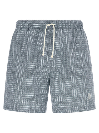 Brunello Cucinelli Blue Polyester Swim Shorts