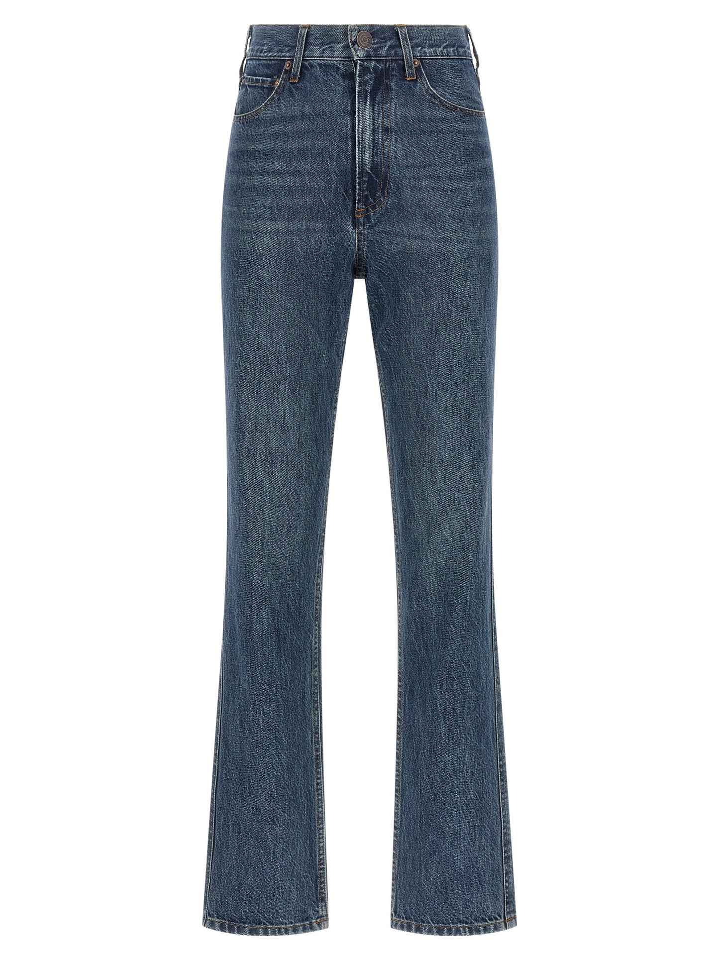 CO Blue Cotton Flared Jeans