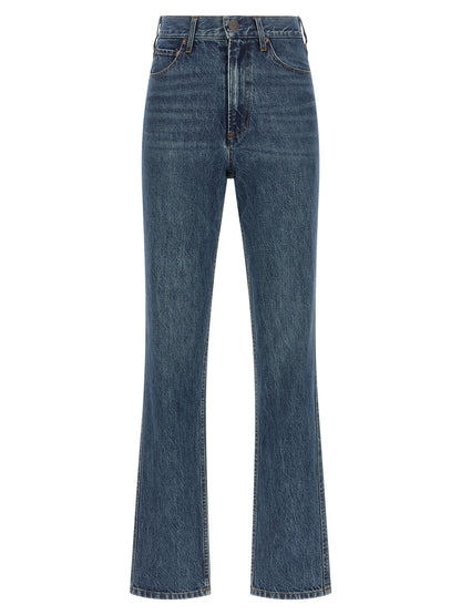 CO Blue Cotton Flared Jeans