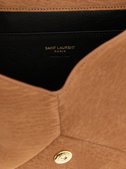 Saint Laurent Beige Lamb Leather Clutch Bag