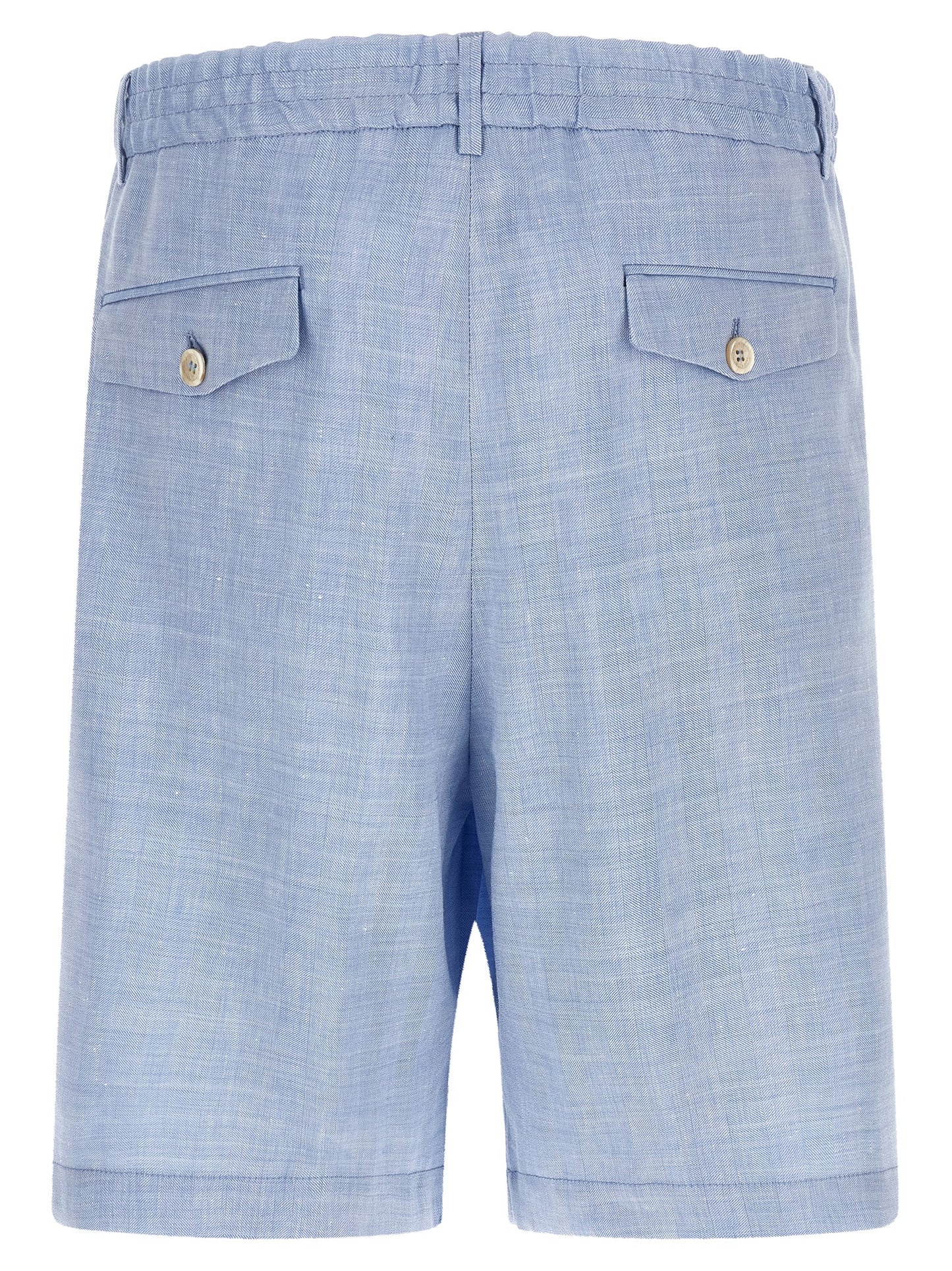 Brunello Cucinelli Blue Linen Bermuda Shorts