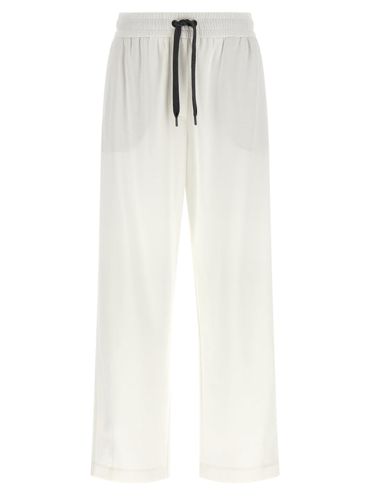 Brunello Cucinelli White Cotton Joggers (Workout Pants)