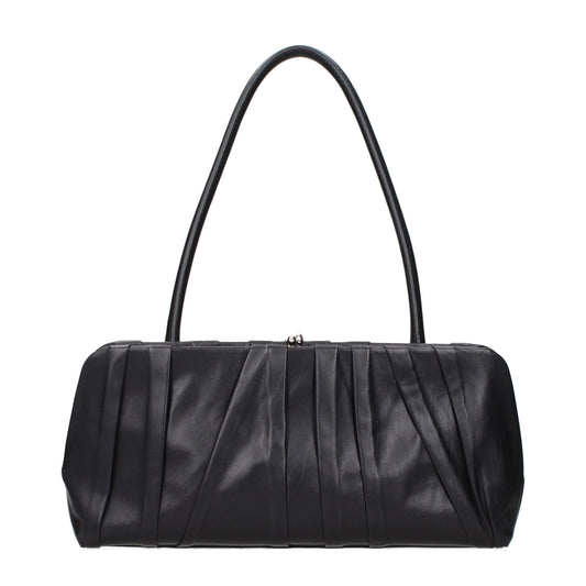 Shoulder Bag by Jil Sander for women in leather black features an effortlessly chic silhouette with a secure , ample , and versatile shoulder-strap for effortlessly chic everyday luxury.