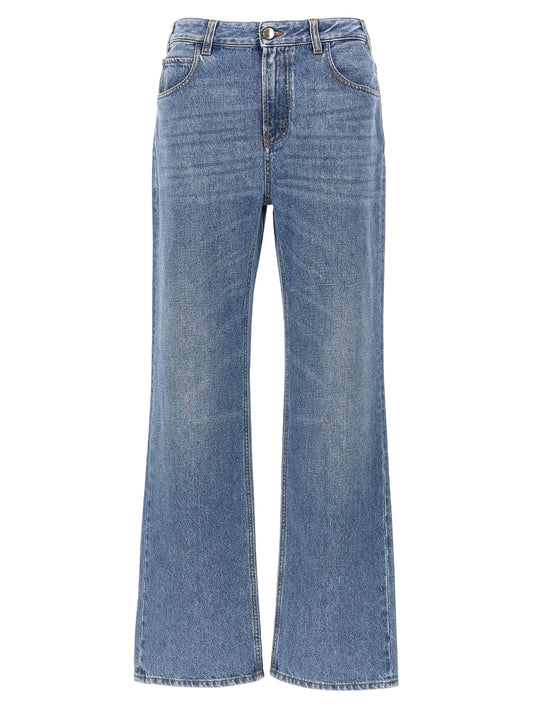 Chloé Blue Cotton High-Waisted Jean