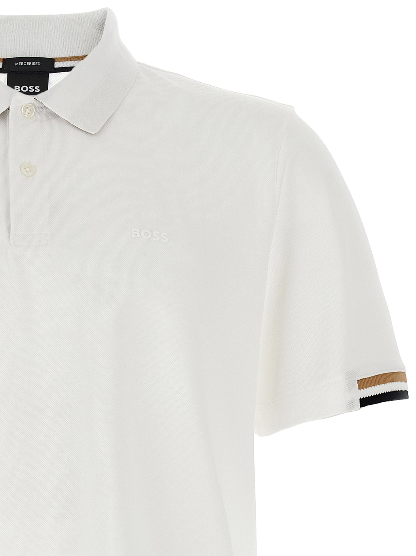 Hugo Boss White Cotton Polo Shirt
