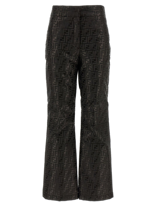 Activewear Pants by Fendi for women in polyamide cotton brown, patterned & monogram, featuring a athletic athletic and long with a athletic high rise and high-performance .