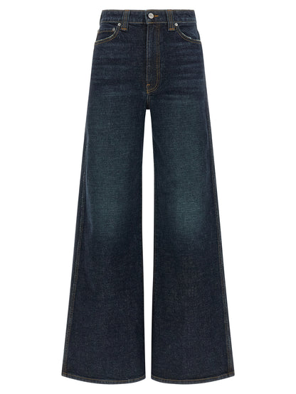 Khaite Blue Cotton Flared Jeans