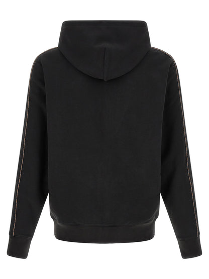 Sweatshirt Hoodie by Burberry for men in cotton black & patterned features a authentic silhouette, showcasing a sophisticated hooded neckline and authentic detail for a refined finish.