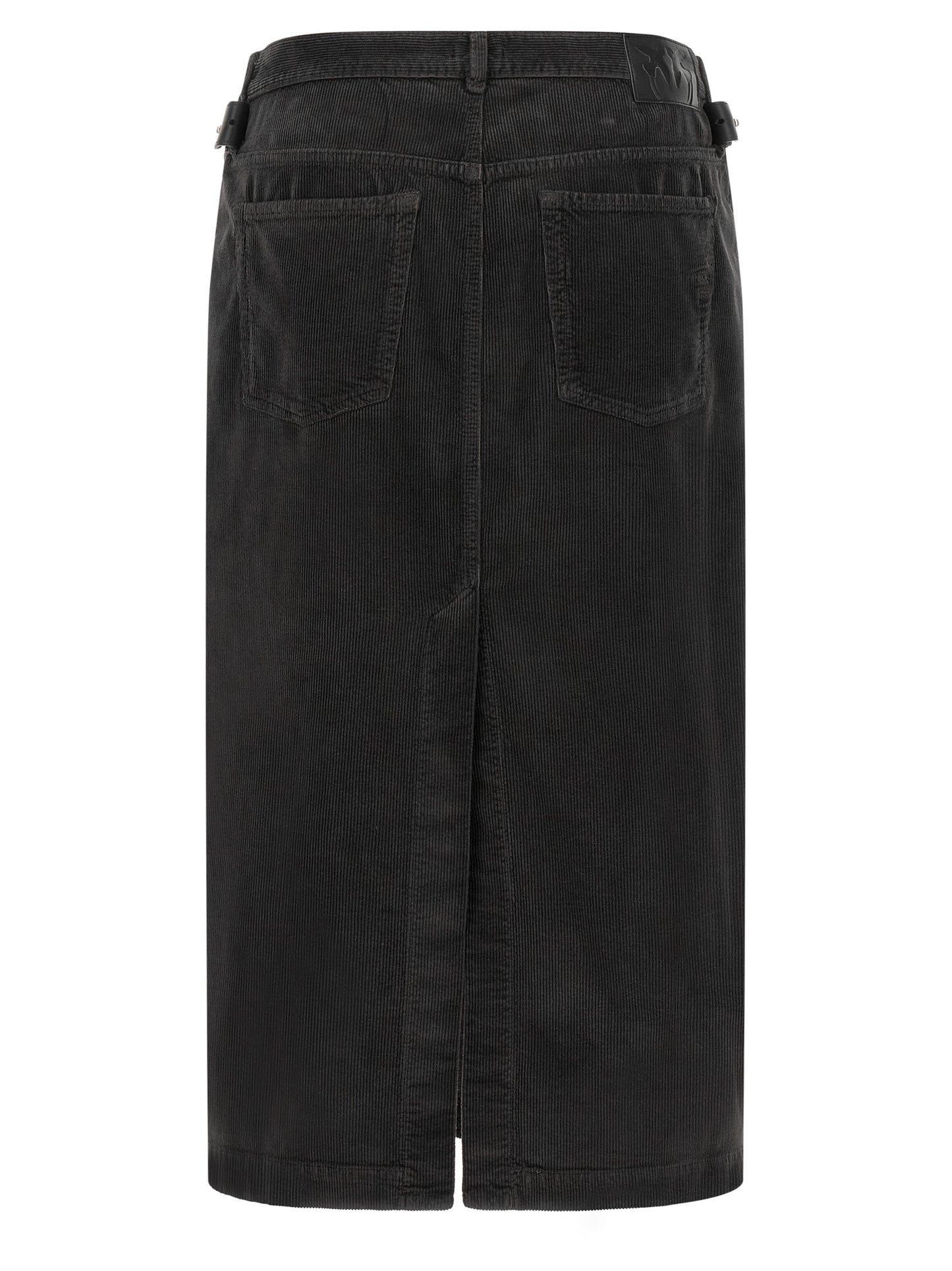 PINKO Black Cotton Midi Skirt