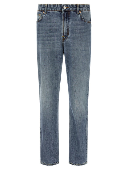 Department 5 Blue Cotton Relaxed Fit Jeans
