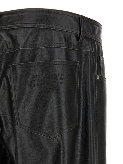 MM6 Maison Margiela Black Polyester Casual Pants