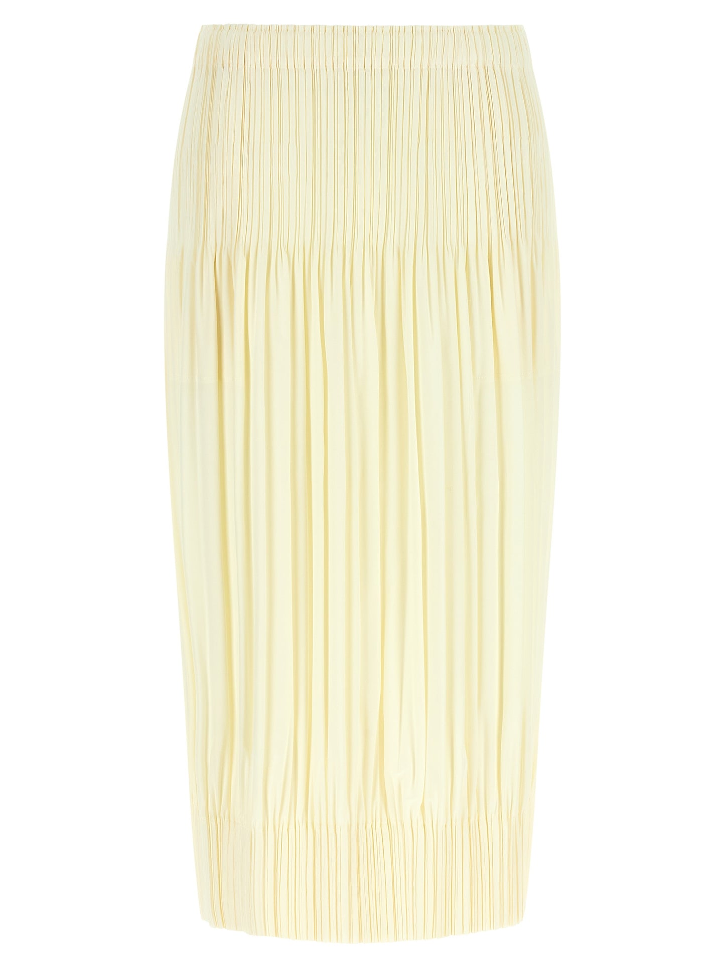 PLEATS PLEASE ISSEY MIYAKE Bicolor Polyester Midi Skirt