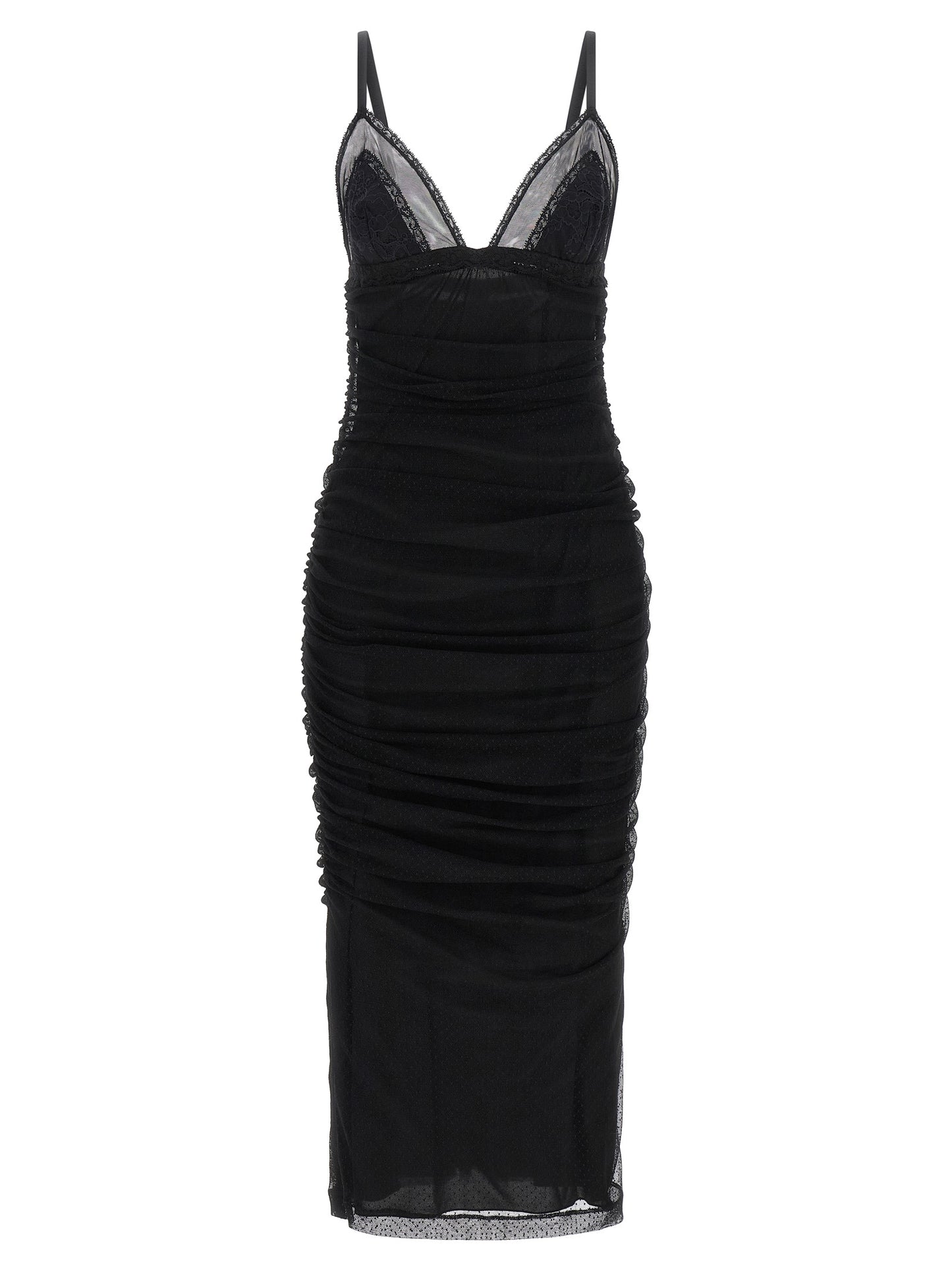 Dolce & Gabbana Black Polyamide Midi Dress