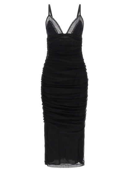 Dolce & Gabbana Black Polyamide Midi Dress