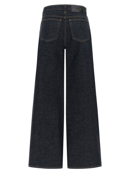 Khaite Blue Cotton Flared Jeans