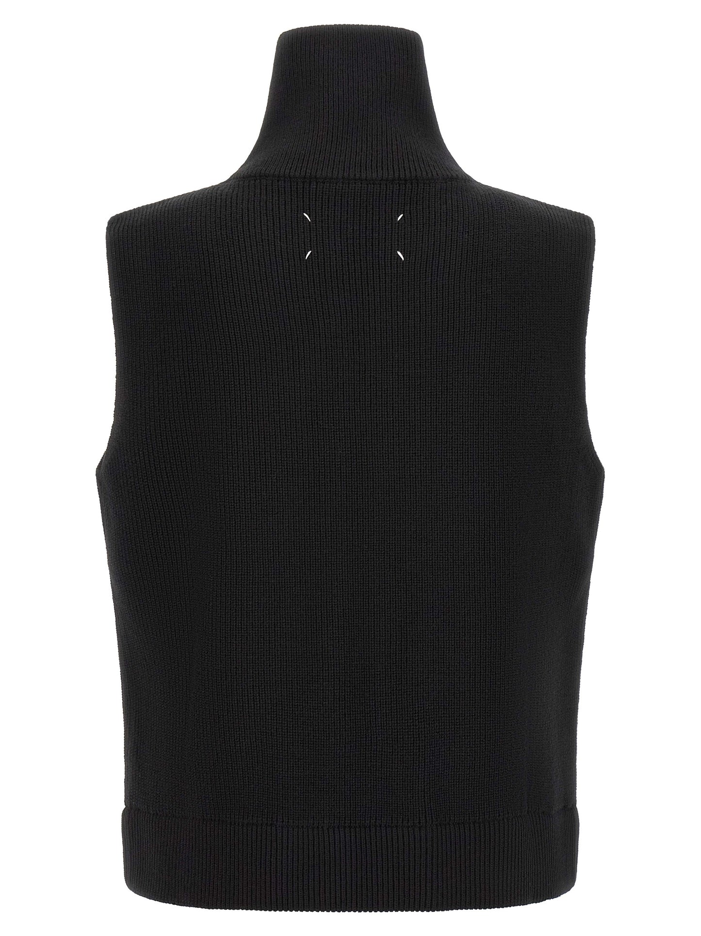 Maison Margiela Black Wool Sleeveles Sweater