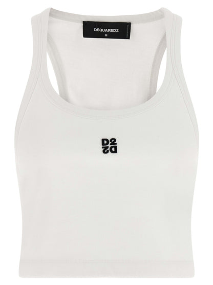 Dsquared² White Cotton Tank Tops