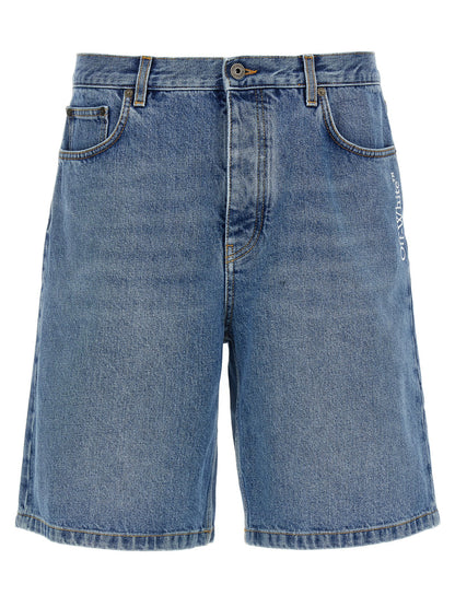 Off-White Blue Cotton Bermuda Shorts