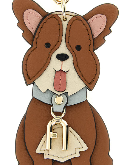 Furla Brown Leather Keychain