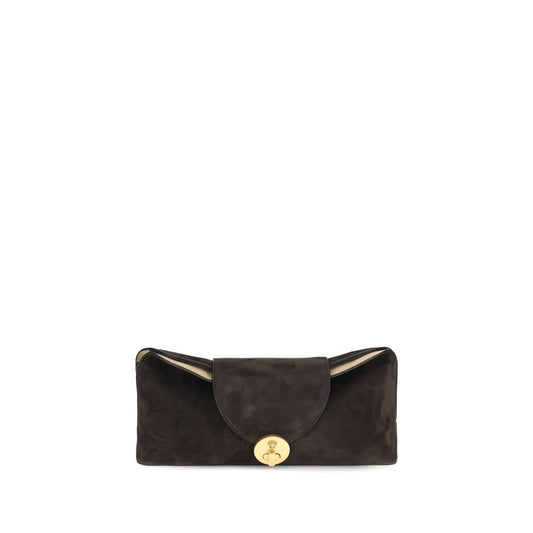 Shoulder Flap Pouch Bag by Versace for women in bos taurus nappa leather brown showcases a statuesque silhouette, artfully detailed with a secure flap, organized , and versatile shoulder-strap for a statuesque look.