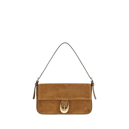 Staud Harlow Bos Taurus Calf Suede Leather Shoulder Flap Bag - Brown