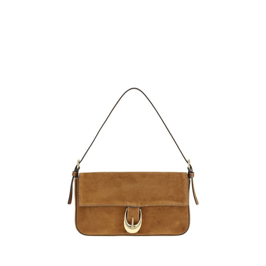 Staud Harlow Bos Taurus Calf Suede Leather Shoulder Flap Bag - Brown