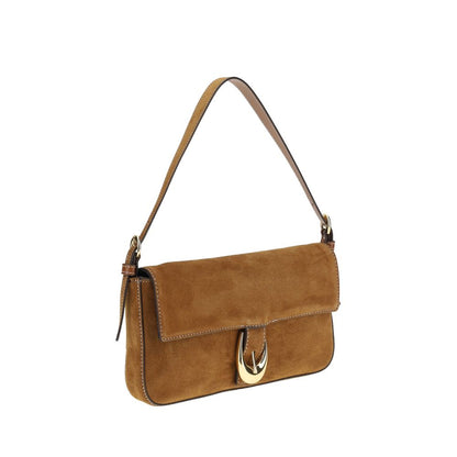 Staud Harlow Bos Taurus Calf Suede Leather Shoulder Flap Bag - Brown