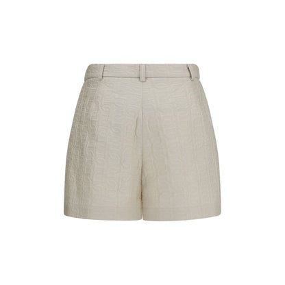 Moncler Women's Regular Fit Nylon Leather Bermuda Shorts - Beige Signature
