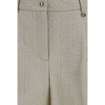 Moncler Women's Regular Fit Nylon Leather Bermuda Shorts - Beige Signature