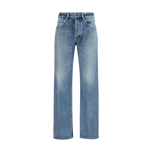 Balenciaga Blue Cotton Straight-Leg Jeans