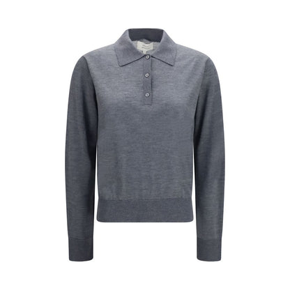 Loulou De Saison Gray Cashmere Polo Shirt