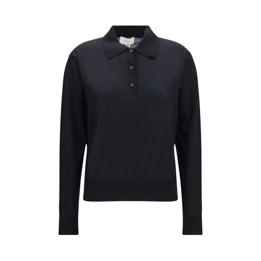 Loulou De Saison Black Cashmere Polo Shirt