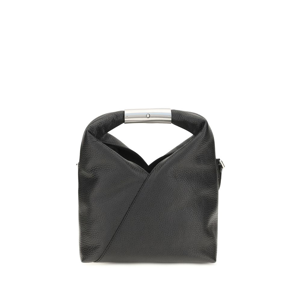 Mini Shoulder Bag by MM6 for women in bos taurus calf leather black, white & signature features a stately silhouette, showcasing a secure magnetic, ample , and stately shoulder-strap, adjustable-strap & handle for a stately finish.
