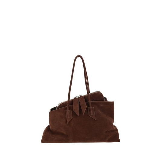 Shoulder Bag by The Attico for women in bos taurus calf suede leather brown & signature features a effortless chic silhouette with a secure zipper, ample , and versatile shoulder-strap & handle for a effortless chic finish.
