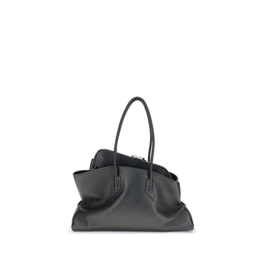 Shoulder Bag by The Attico for women in bos taurus calf leather black & monogram showcases a statuesque silhouette, artfully detailed with a secure snap & zipper, organized , and versatile shoulder-strap & handle for a statuesque look.