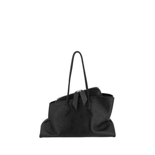Shoulder Bag by The Attico for women in bos taurus calf leather black showcases a statuesque silhouette, artfully detailed with a secure zipper, organized , and versatile shoulder-strap & handle for a statuesque look.