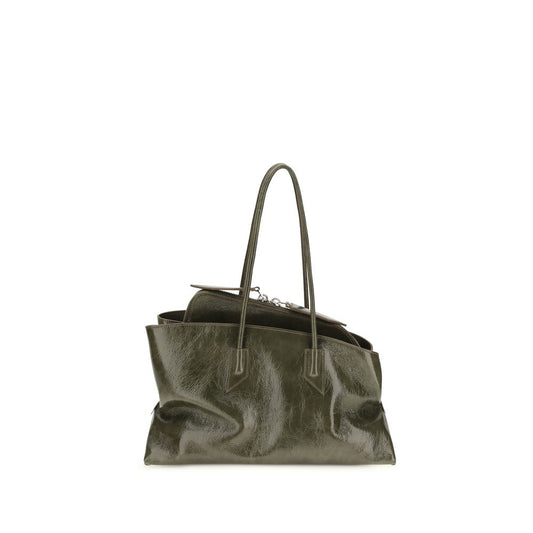 Medium Shoulder Bag by The Attico for women in bos taurus calf leather bicolour, blue & signature features a statuesque silhouette, showcasing a secure zipper and statuesque with versatile shoulder-strap & handle for a statuesque finish.