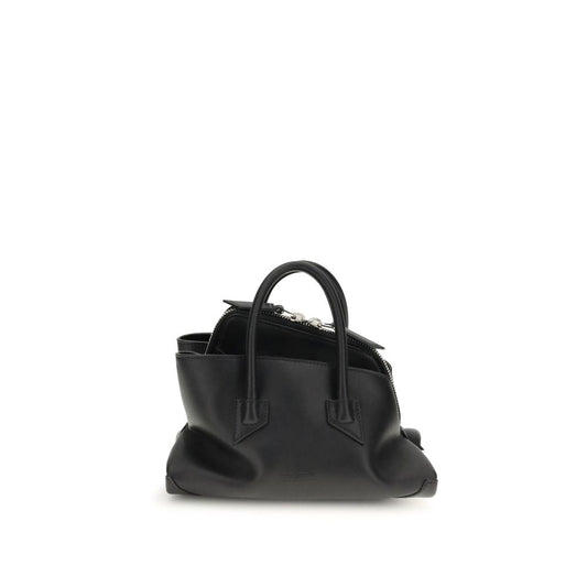 Mini Handbag by The Attico for women in bos taurus calf suede leather black & signature presents a ornamental silhouette, showcasing a secure zipper, ample , and versatile handle for a ornamental finish.