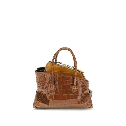 Mini Handbag by The Attico for women in bos taurus calf leather & polyurethane brown & red features a ornamental silhouette, showcasing a secure zipper, ample , and ornamental shoulder-strap & handle for a sophisticated look.