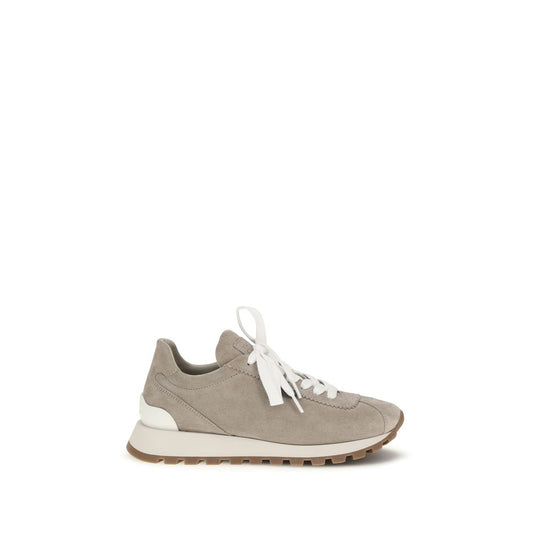 Brunello Cucinelli Blue Calf Leather Bos Taurus Athletic Sneakers