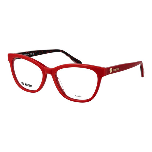 Eyeglasses Frames by Love Moschino for women in acetate multicolor features a refined silhouette, showcasing a refined red coloured frame and full-frame frame design for a sophisticated, premium look.