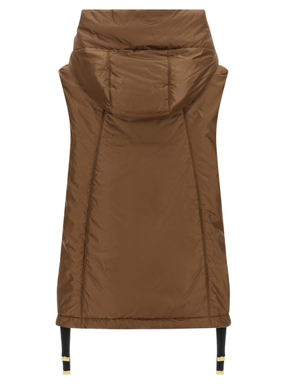 Max Mara Brown Polyester Sleeveless Jacket