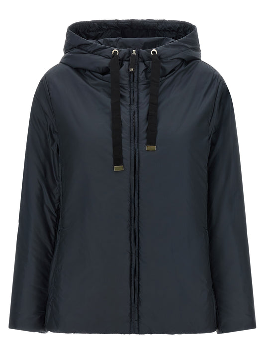 Hooded Windbreaker Jacket by Max Mara for women in polyester blue showcases a urban chic silhouette, detailed with a urban chic hooded neckline and functional hooded & windproof for a polished finish.